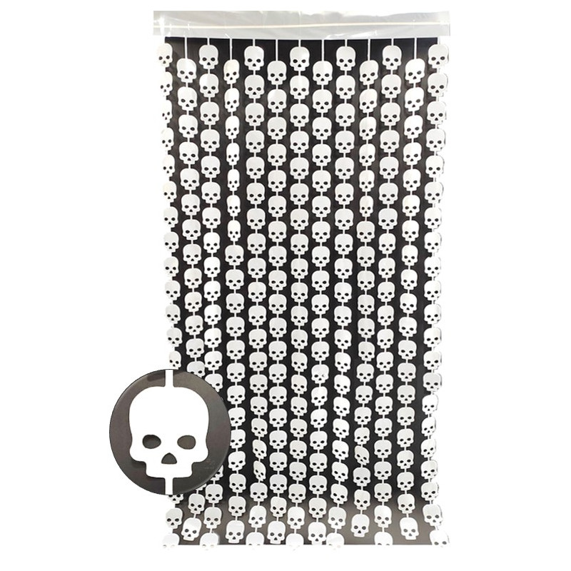 Tete Rideau Rideau tete de mort 100x200cm plastique - Boutique Pop Events